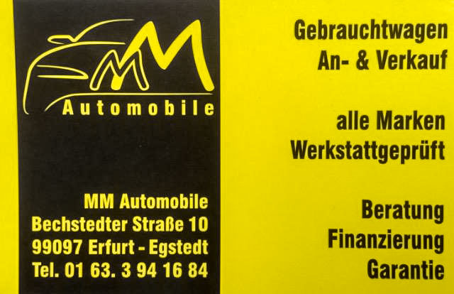 Gebrauchtwagen Visitenkarte